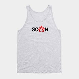 SCAM // Anarchy red logotype. Minimalistic old font lettering Tank Top